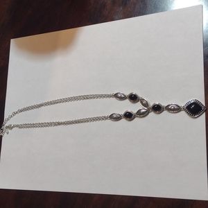 Black/Silver Plunge Necklace